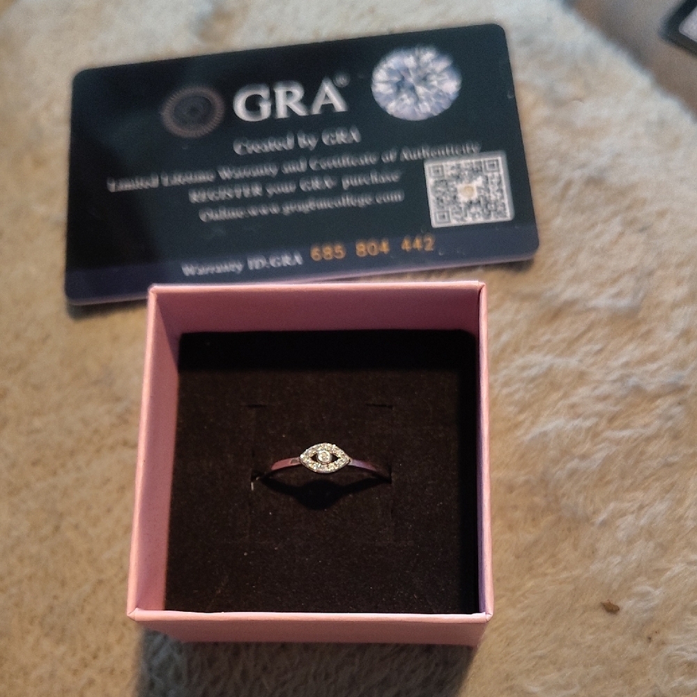 Authentic Moissanite Evil Eye. Women's Ring